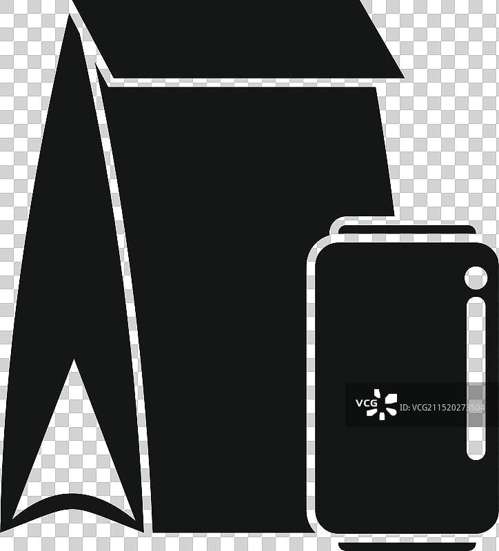 黑色午餐袋图标图片素材