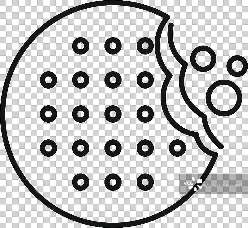 被咬了一口的圆形饼干，碎屑掉落图标图片素材