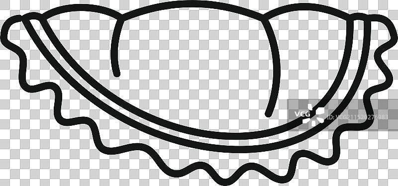 美味的肉馅卷饼线性图标，展示拉丁美洲风情图片素材