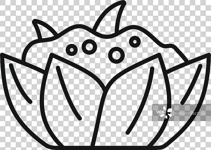 韩式泡菜在碗中发酵线条图标图片素材