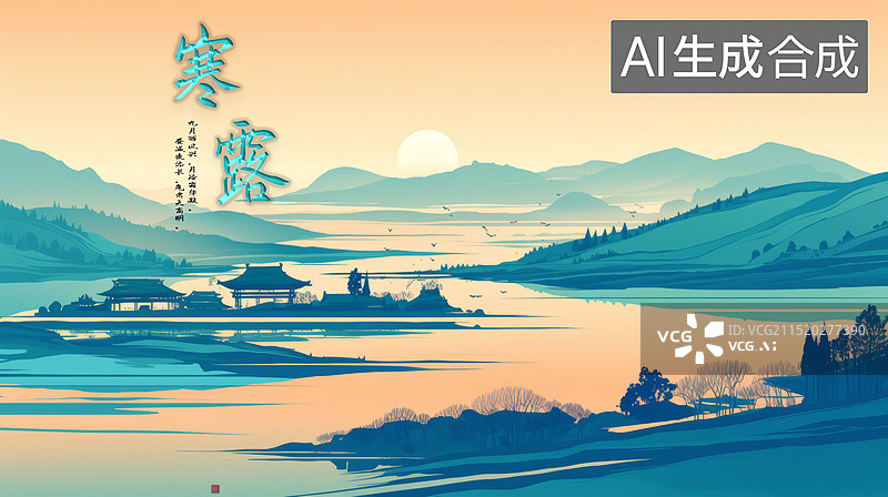 【AI数字艺术】24节气：寒露海报图片素材