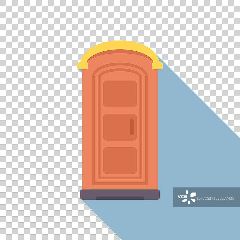 蓝色背景塑料生物厕所图片素材