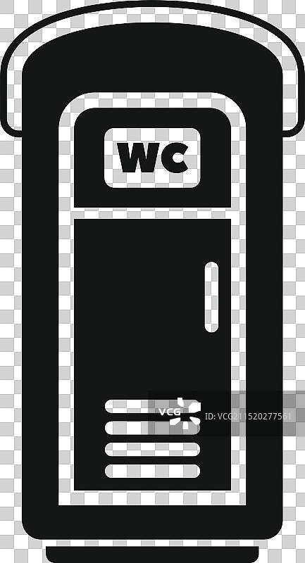 显示室外浴室的公共生态厕所图标图片素材