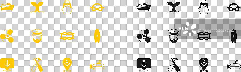 航海绳结和船桨套装图片素材