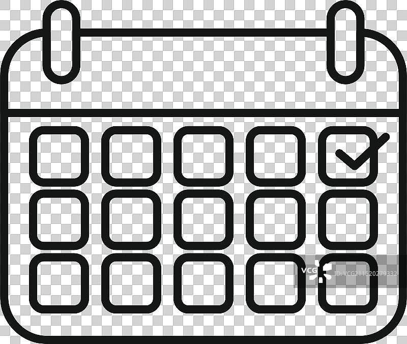 带有勾选标记的月份日历图片素材