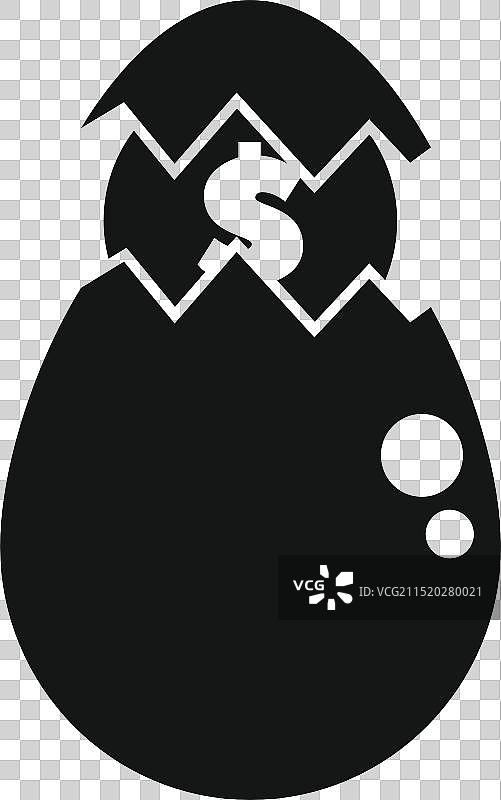从蛋壳中孵化出的美元货币符号图片素材