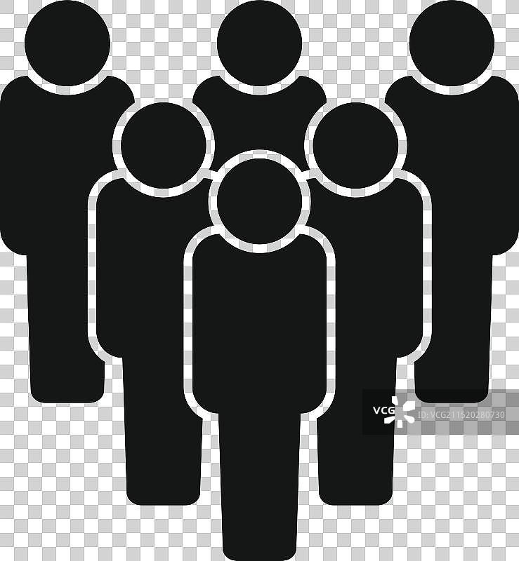 五人紧密站立图标图片素材