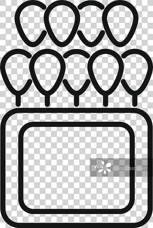 带有气球的生日蛋糕轮廓图片素材