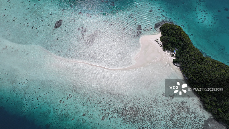 帕劳长滩岛长沙滩航拍图片素材
