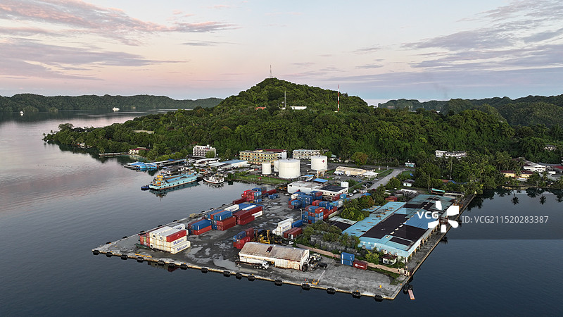 帕劳科罗尔港航拍图片素材