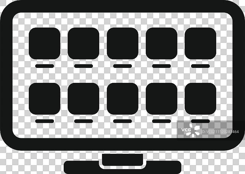 电脑显示器黑白图标图片素材