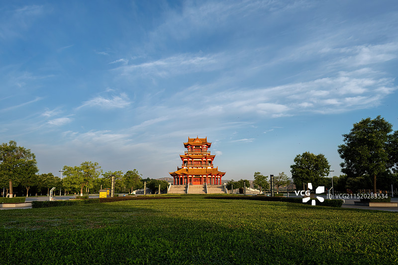 山西省忻州市河曲县临隩公园风光图片素材