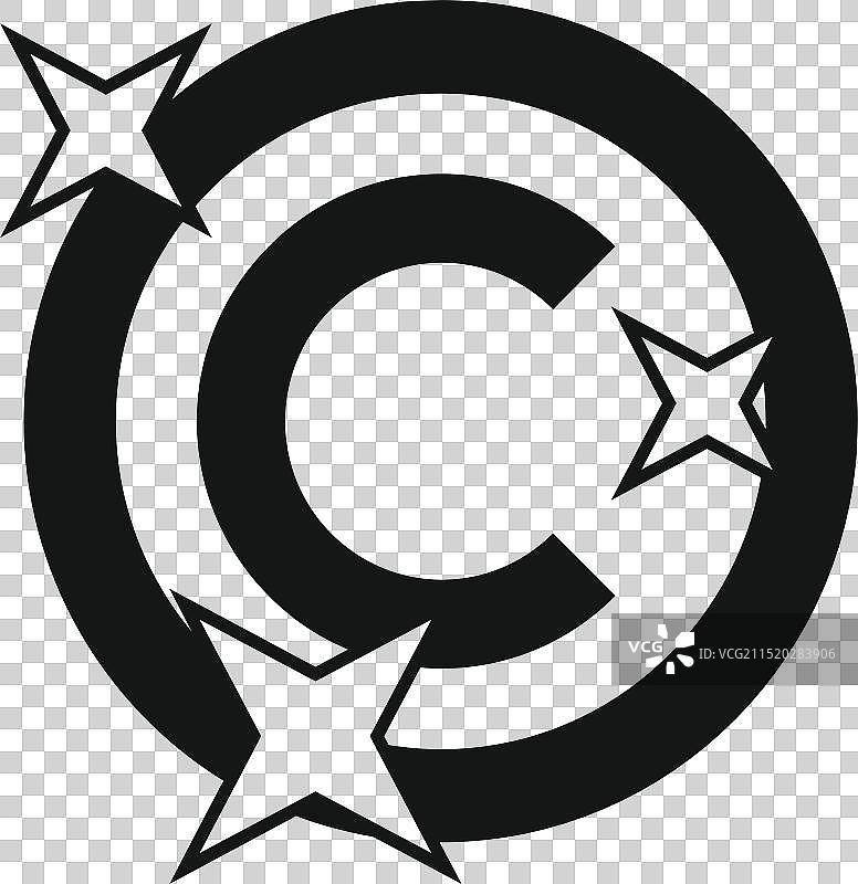 版权符号被代表的星星包围图片素材