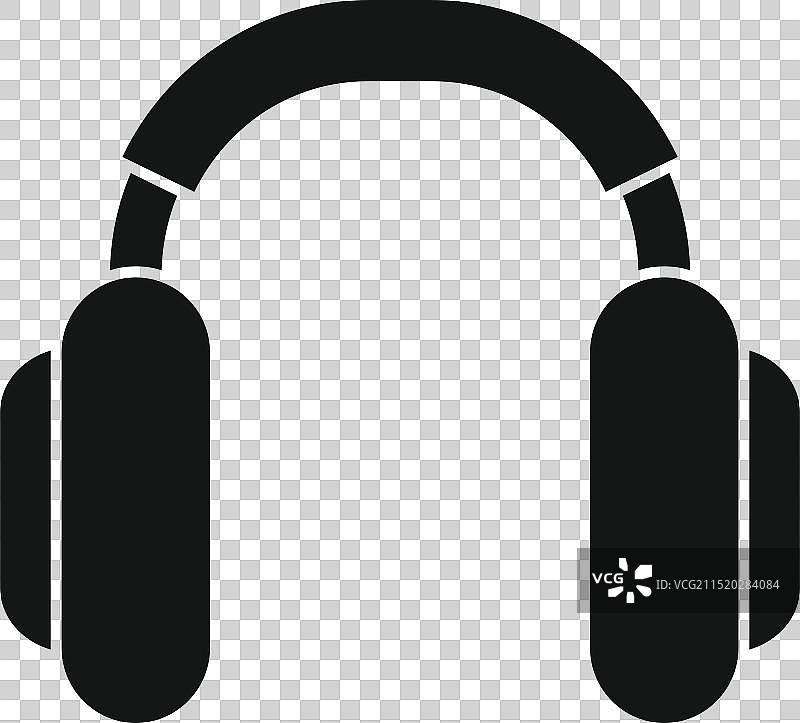代表收听的黑色耳机图标图片素材