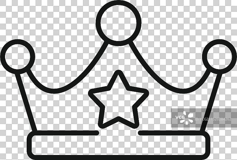 代表成功的星星皇冠线条艺术图片素材