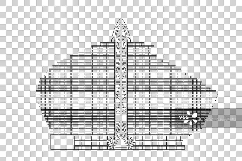 海南三亚红树林酒店线稿图片素材