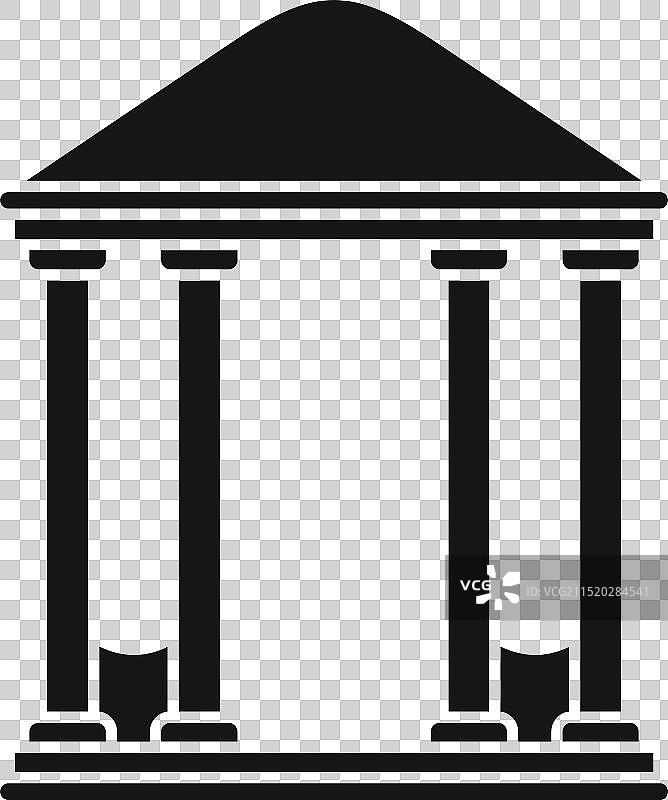 带柱子的古希腊建筑立面图片素材