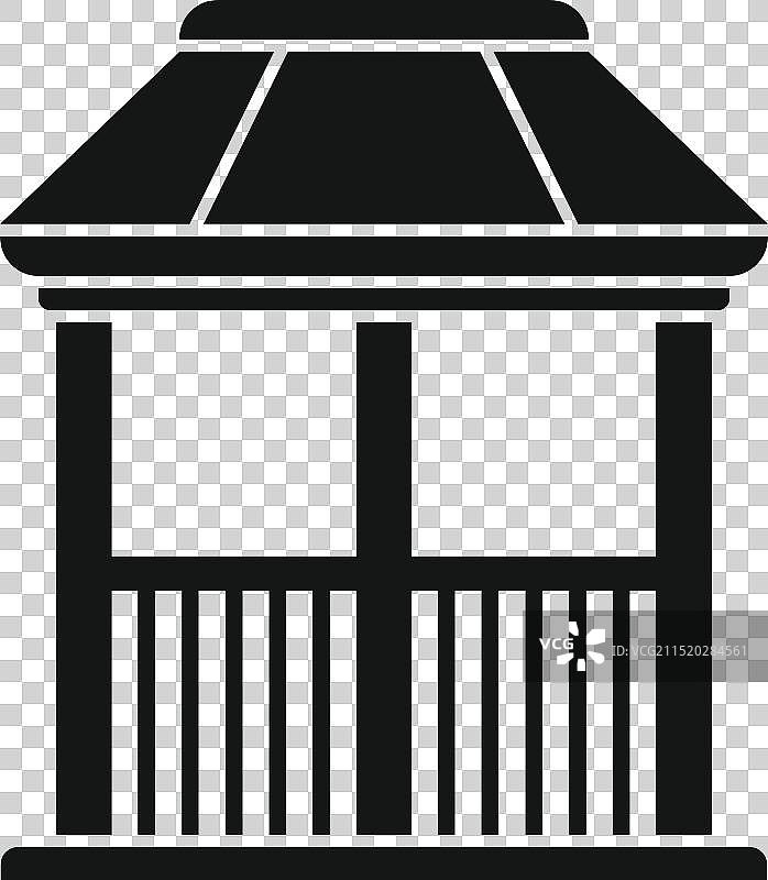 带屋顶的木制凉亭，立于底座上图片素材