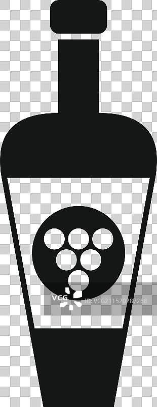 黑色葡萄酒瓶剪影图片素材