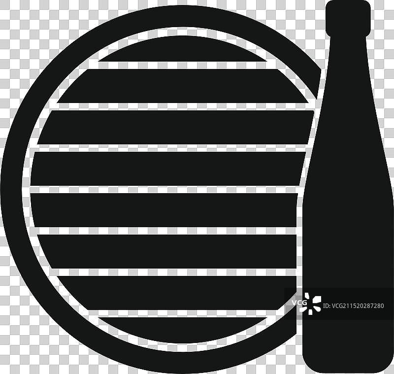 带有瓶子工艺啤酒厂图标的啤酒桶图片素材