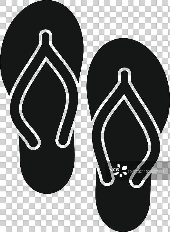 代表夏季假期的沙滩人字拖图片素材