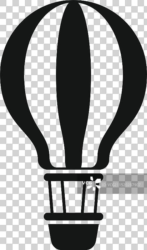 漂浮在天空中的黑白热气球图片素材