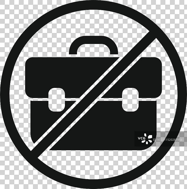 禁止公文包标志，描绘远程工作生活方式图片素材