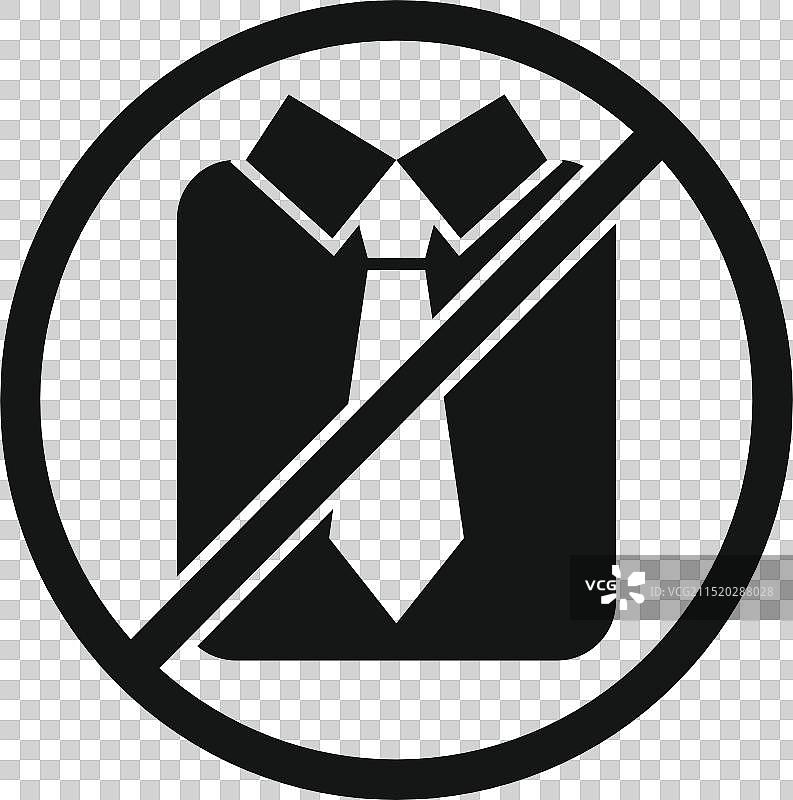 禁止着正装标志，衬衫领带图案图片素材