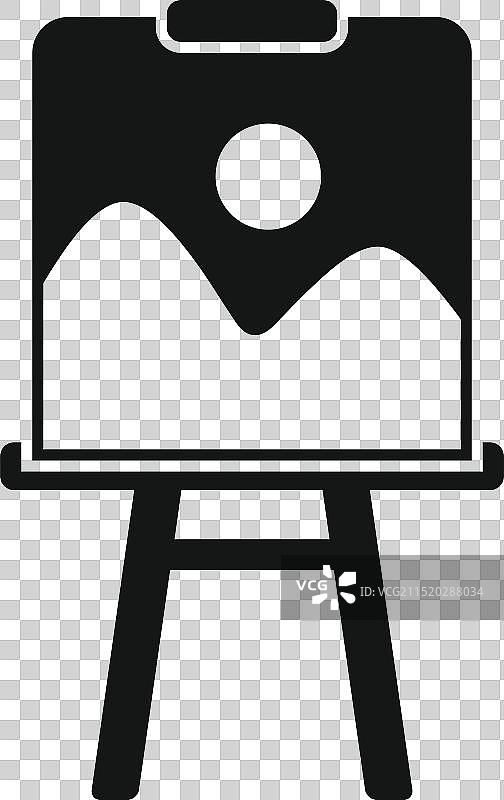 简洁黑白画架图标图片素材