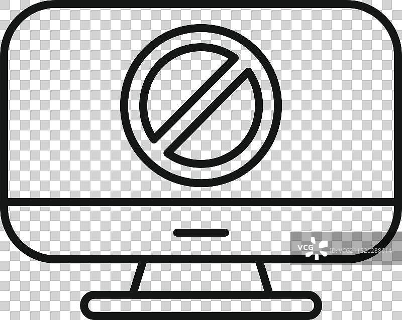 电脑显示安全警告停止标志图片素材