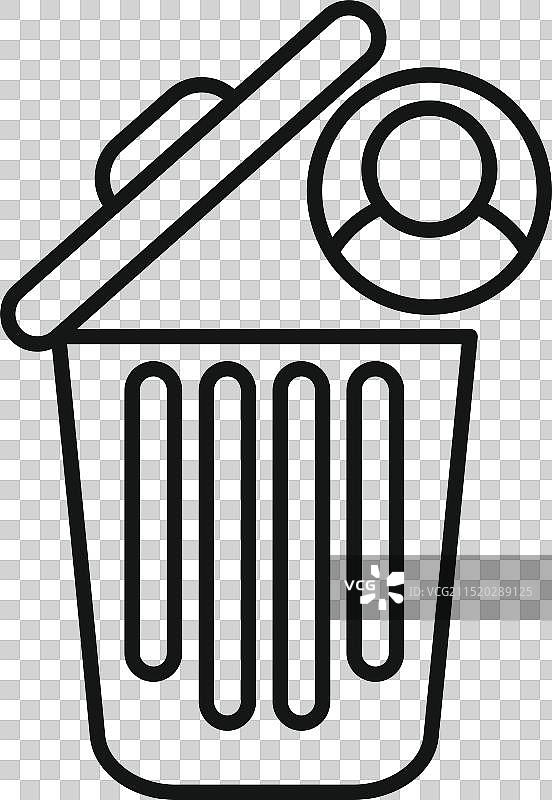 用户账户删除：垃圾桶图标图片素材