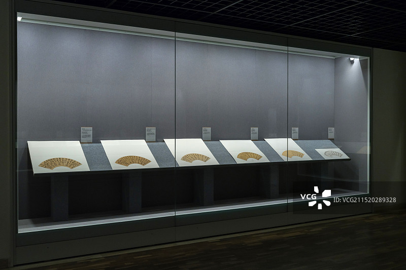 江苏省南京博物院艺术馆历代书法陈列“明清扇面书法特展”图片素材