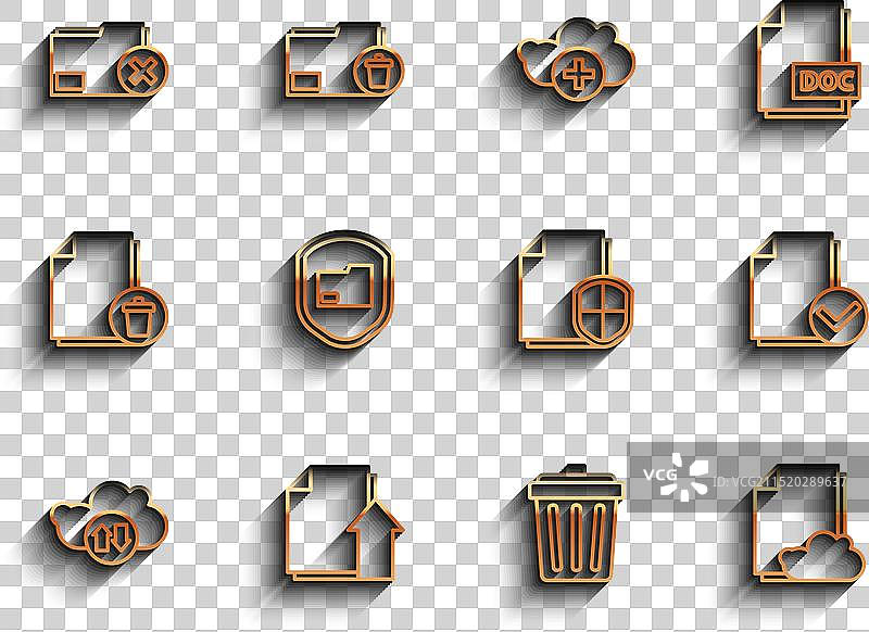 云端文件上传下载线条图片素材