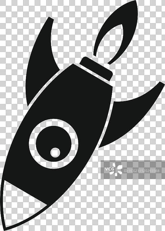 黑色火焰升空火箭图标图片素材