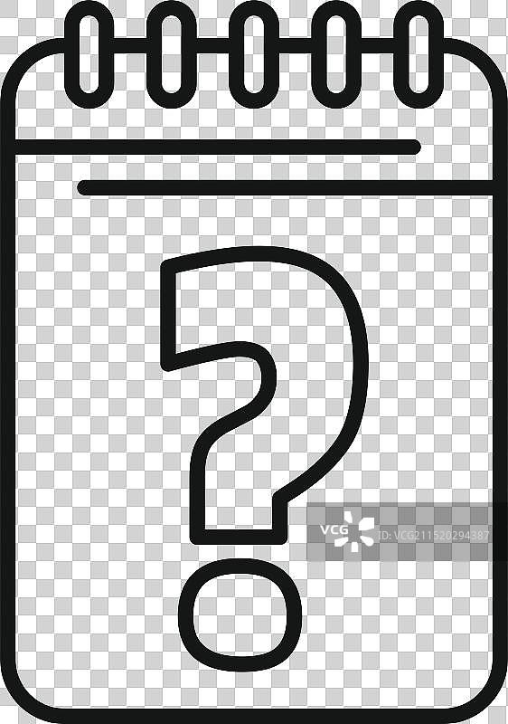 显示问号的记事本图片素材