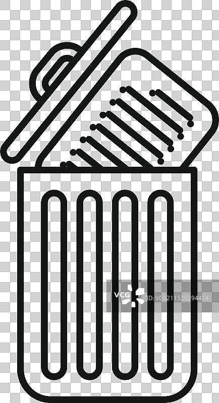 打开垃圾桶丢弃文件图标图片素材