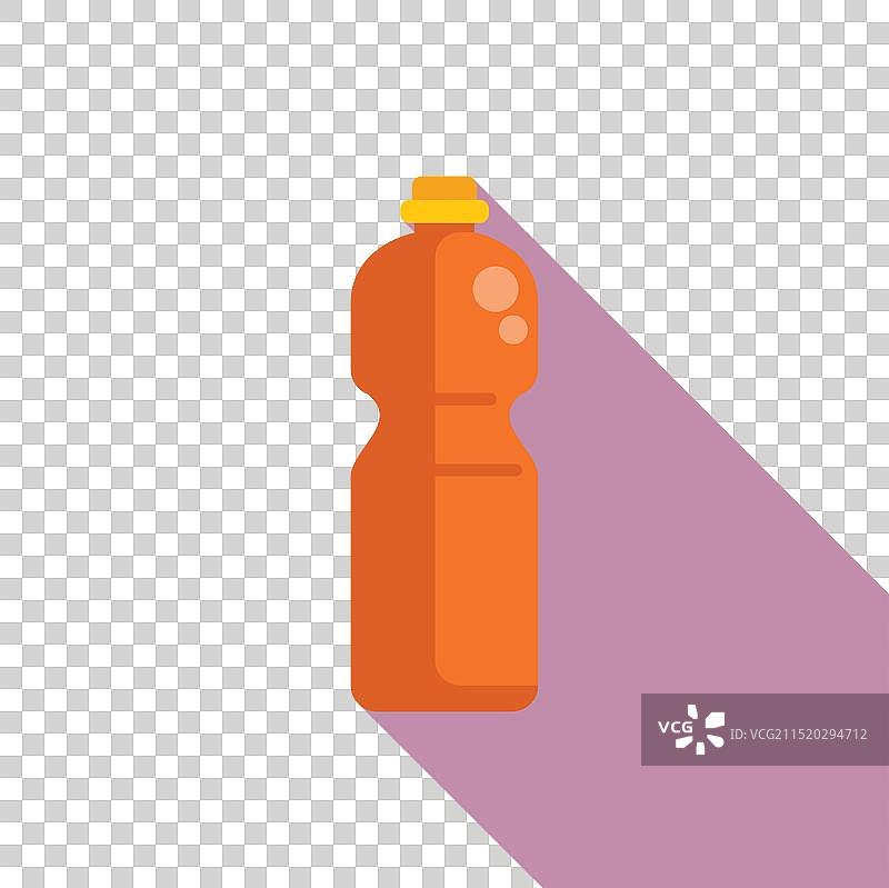 带黄色盖的橙色塑料水瓶图片素材