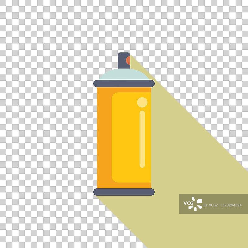 投下长长阴影的黄色喷漆罐图片素材