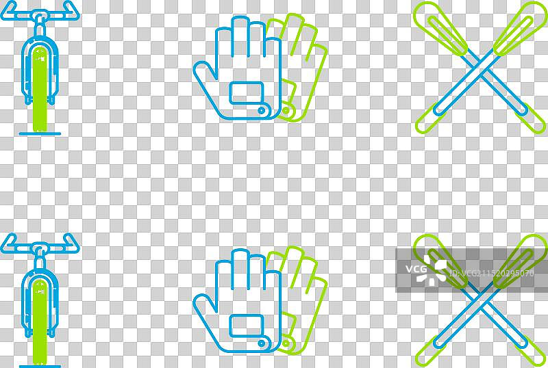 线条桨自行车手套图标图片素材