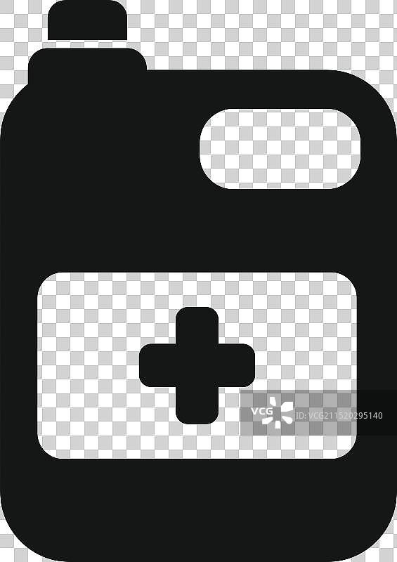 装有医用溶液的黑色塑料瓶图片素材