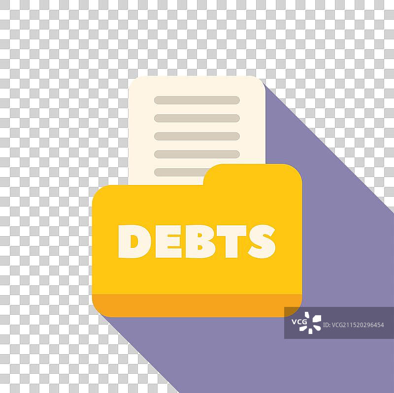 装有债务发票的黄色文件夹图片素材