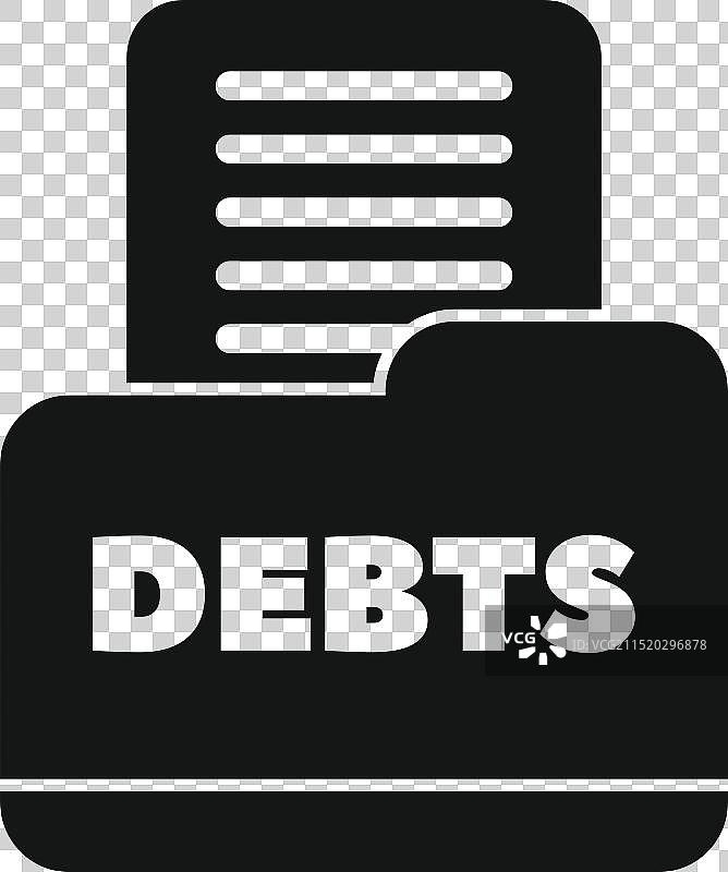 包含银行贷款文件的债务文件夹图片素材