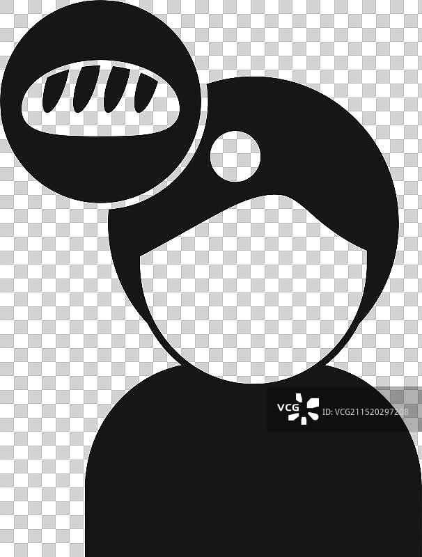 思考面包的烘焙师简约图标标志图片素材