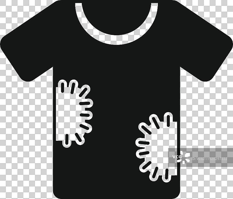 有霉菌的黑色T恤，显示卫生问题图片素材