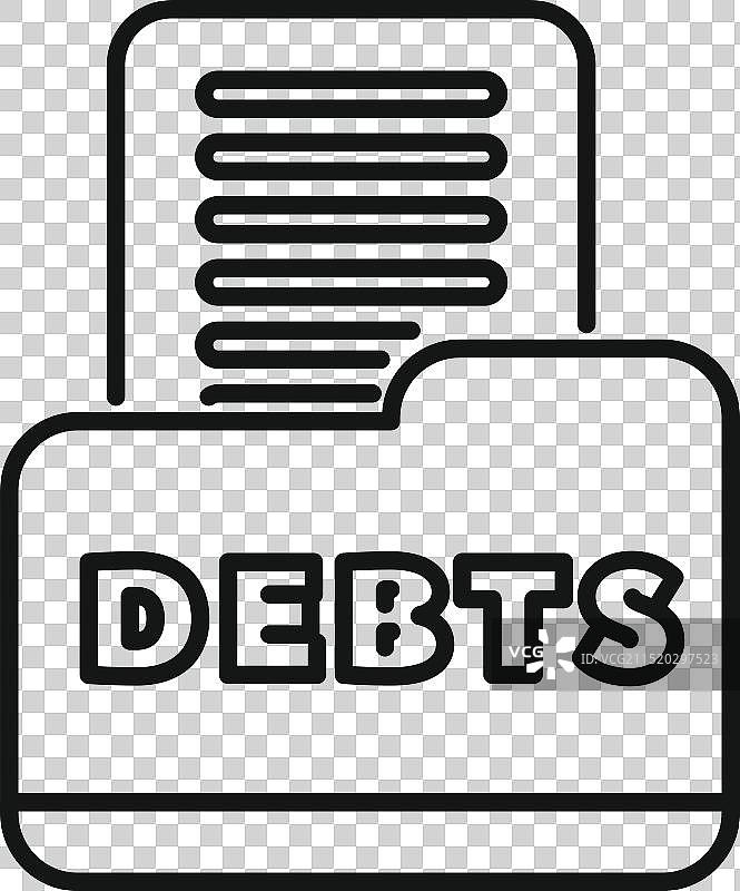 包含财务文件的债务文件夹图标图片素材