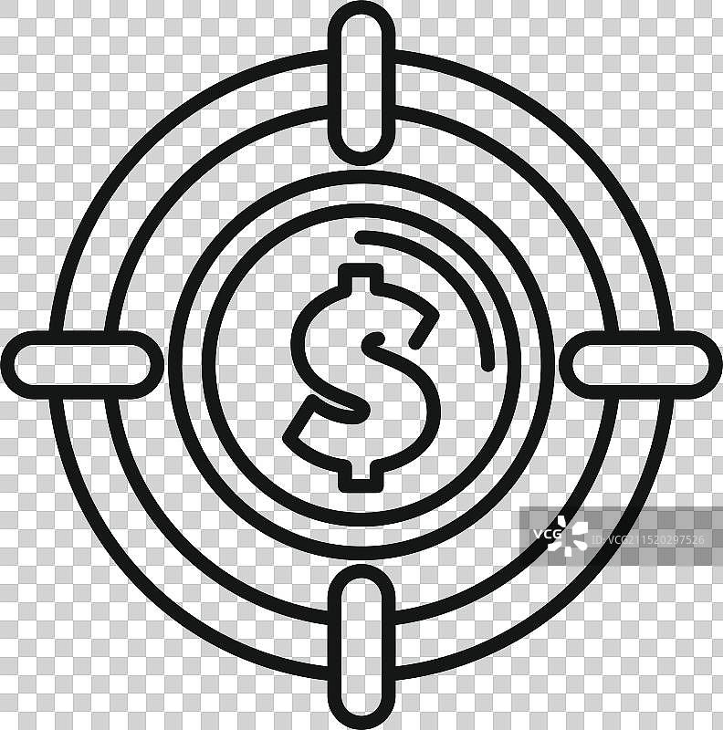 以美元货币符号为焦点的目标市场图片素材