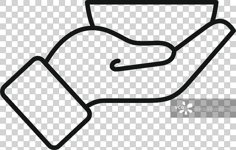 商人手持空碗图标细线图片素材