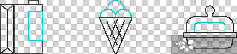 黄油碟装纸包装线路组合图片素材