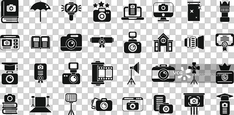 摄影课程图标集摄影师技能图片素材