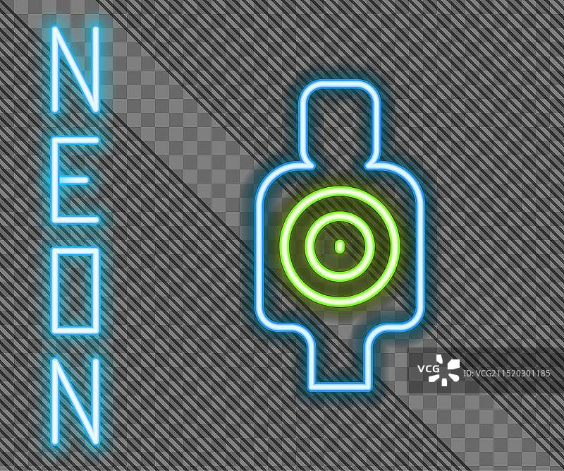 发光霓虹灯管射击运动人形靶图片素材